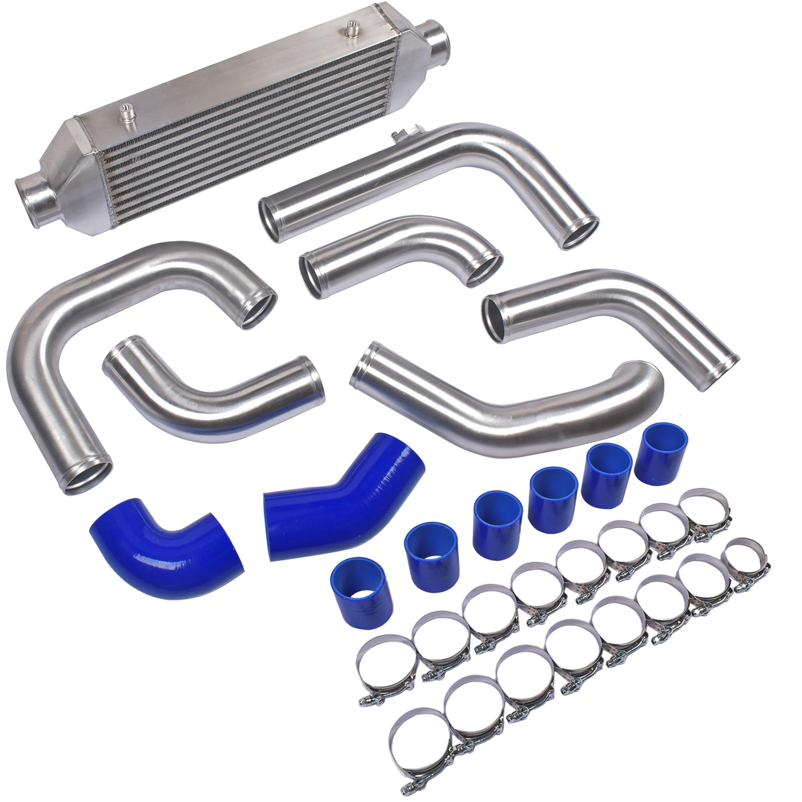 Kit de intercooler Kit FMIC del enfriador de aire del soporte delantero de aluminio compatible con Le-on Bo-ra Go-lf MK4 A3 8L 1J2 1J6 1.9TDI 1998-2005