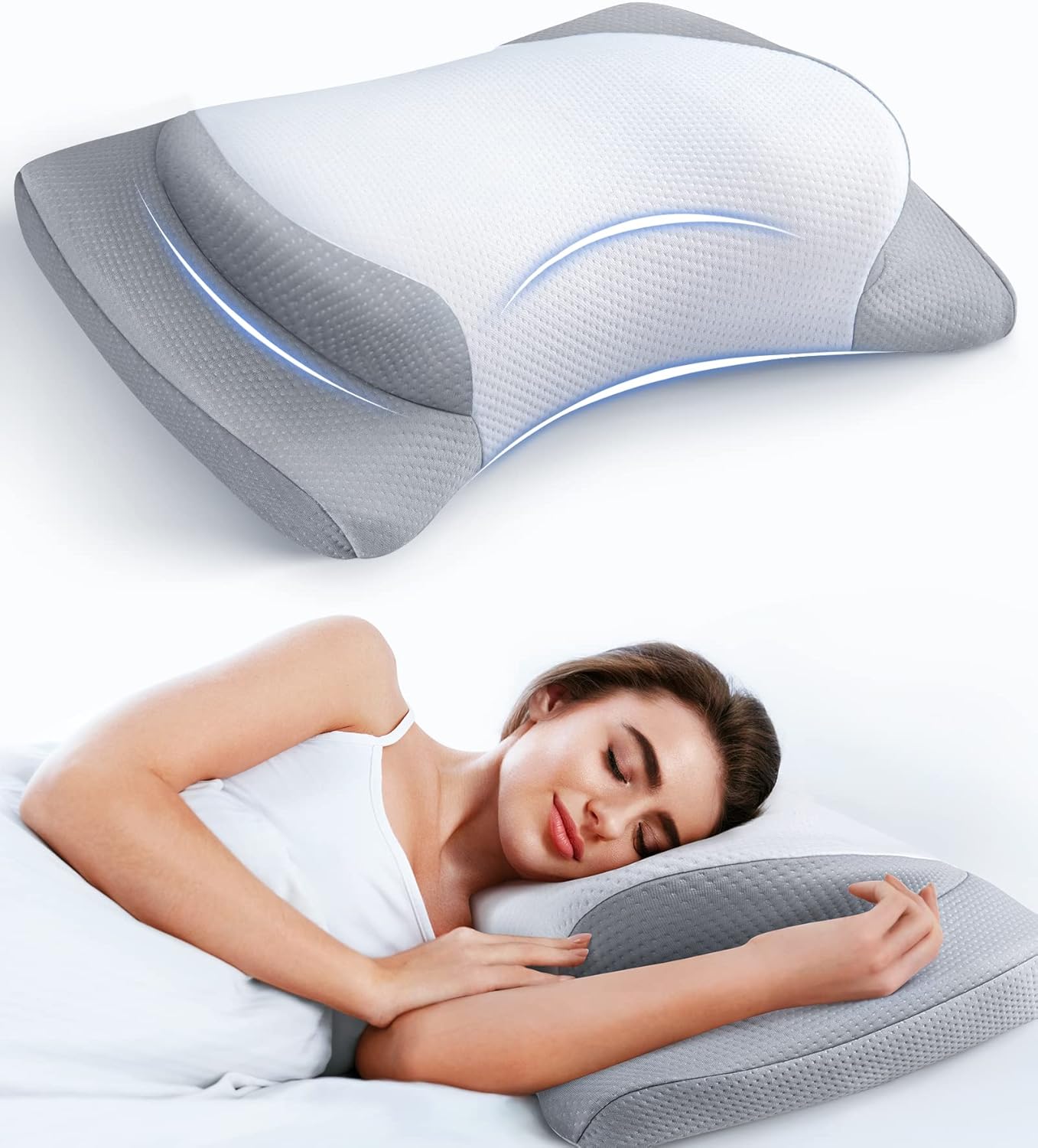 8X Support Side Sleeper Pillow for Neck Pain Relief