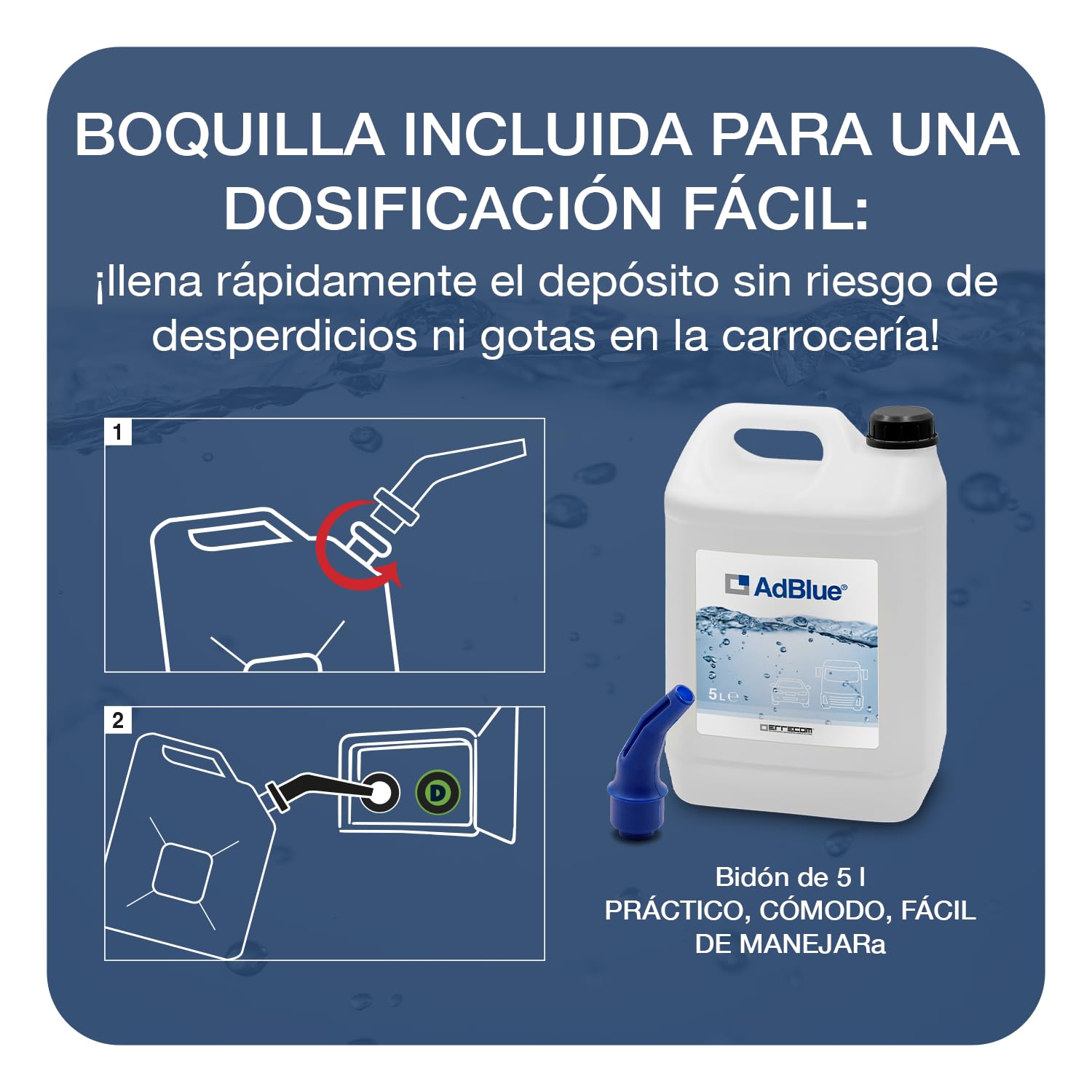 ERRECOM AdBlue Aditivo Diesel 10 L (2 x 5 L) Reducción Emisiones NOx ISO 22241-1