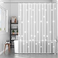 Vista 17 de Forro de cortina de ducha EVA azul, forro de ducha cubo de agua 3D 5G con 12 ojales de metal a prueba de óxido e imanes con peso, impermeable