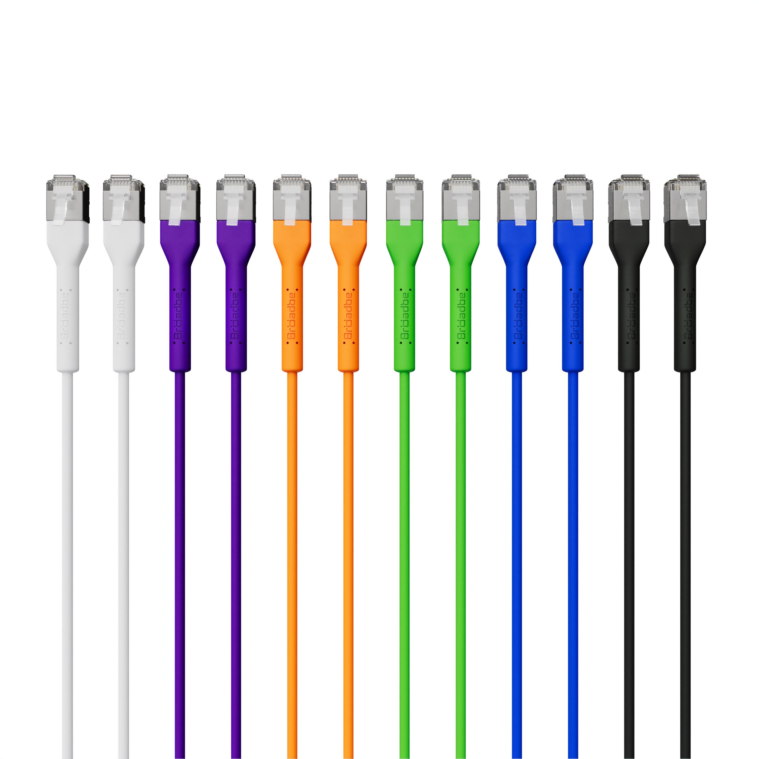 Câble Patch Cat6A Slim 10G 3 m Multicolore, Lot de 12 | Ultradünnes Ethernetkabel, 4-mm-Durchmesser, STP-Abschirmung, Flexible RJ45-Stecker, Bis zu 10GbE
