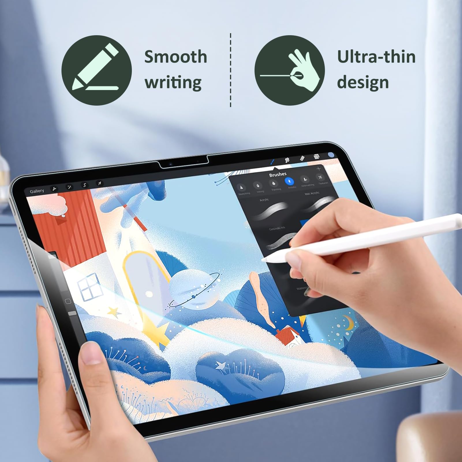 3 sztuki papierowej folii ochronnej kompatybilnej z iPad 11. generacji 2025, iPad 10. generacji 2022, iPad Air 11 M2 2024 i M3 2025, matowa folia ochronna PET do rysowania, pisania, folia