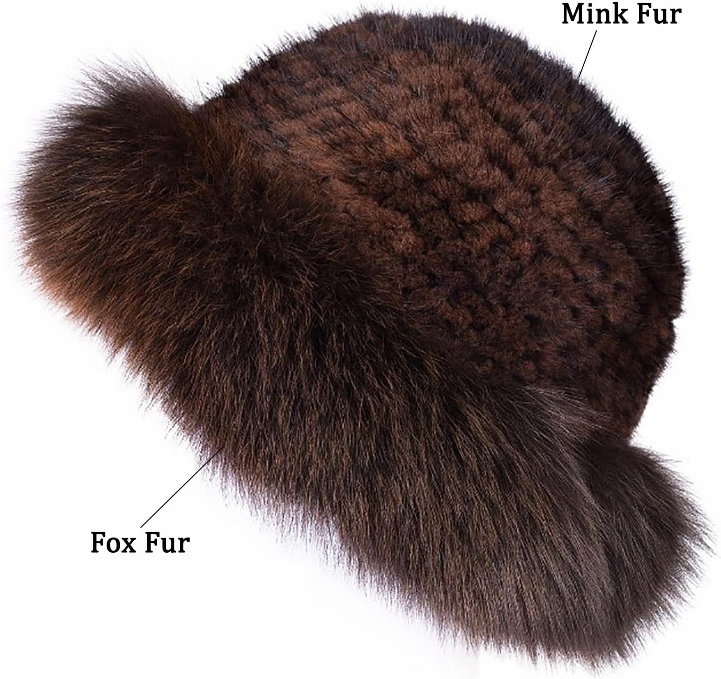 Winter Fur Hat for Women,Warm Knitted Real Mink Fur Hat,Best Gift - Image 4