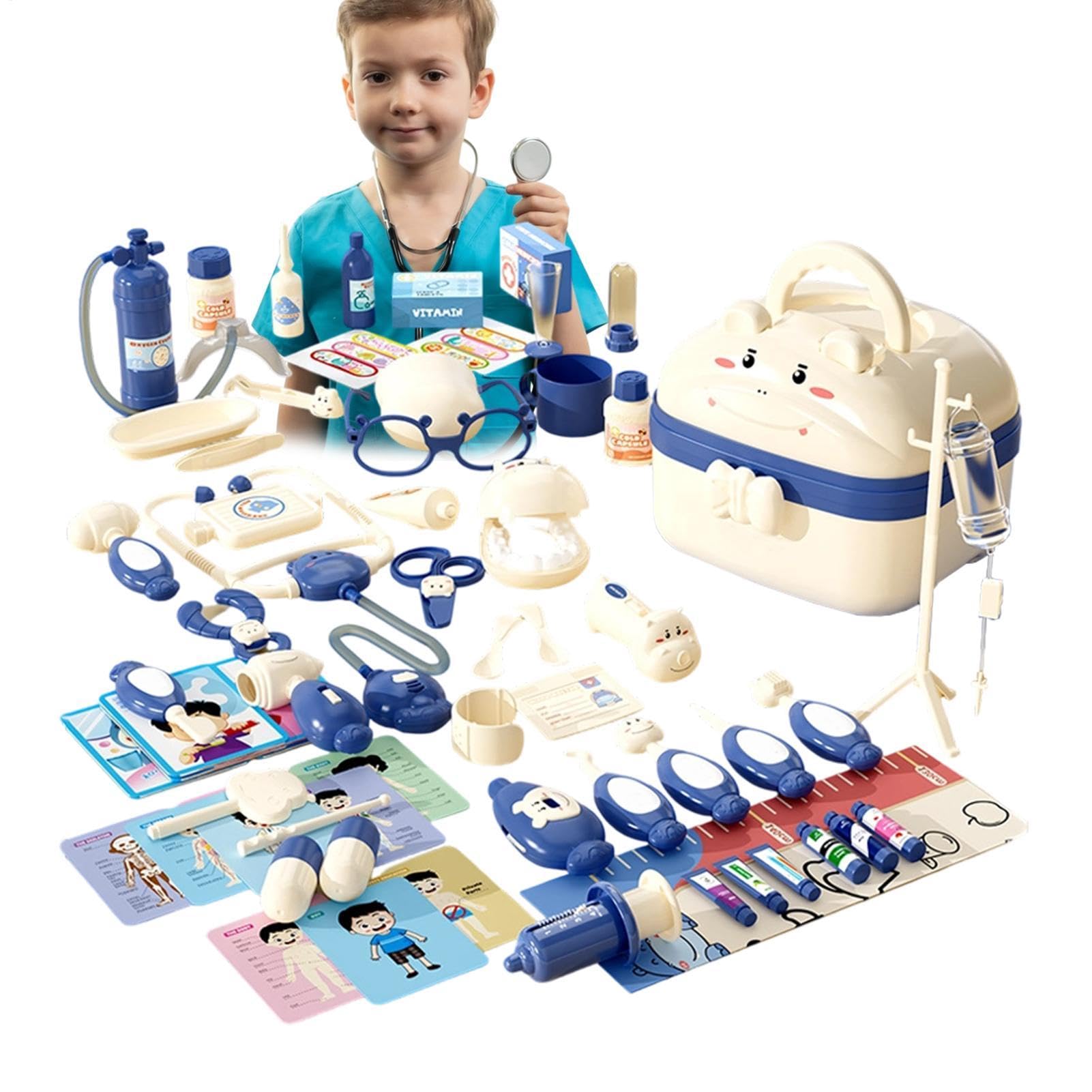 Arzt Rollenspiel-Set Für Kinder,Verkleidungsset als Doktor im Koffer | Design für Kinder - Rollenspiel Set, Medizinisches Spielset, Doktor Spiel, Vielseitig Einsetzbar Mit Beleuchtung Und Soundeff
