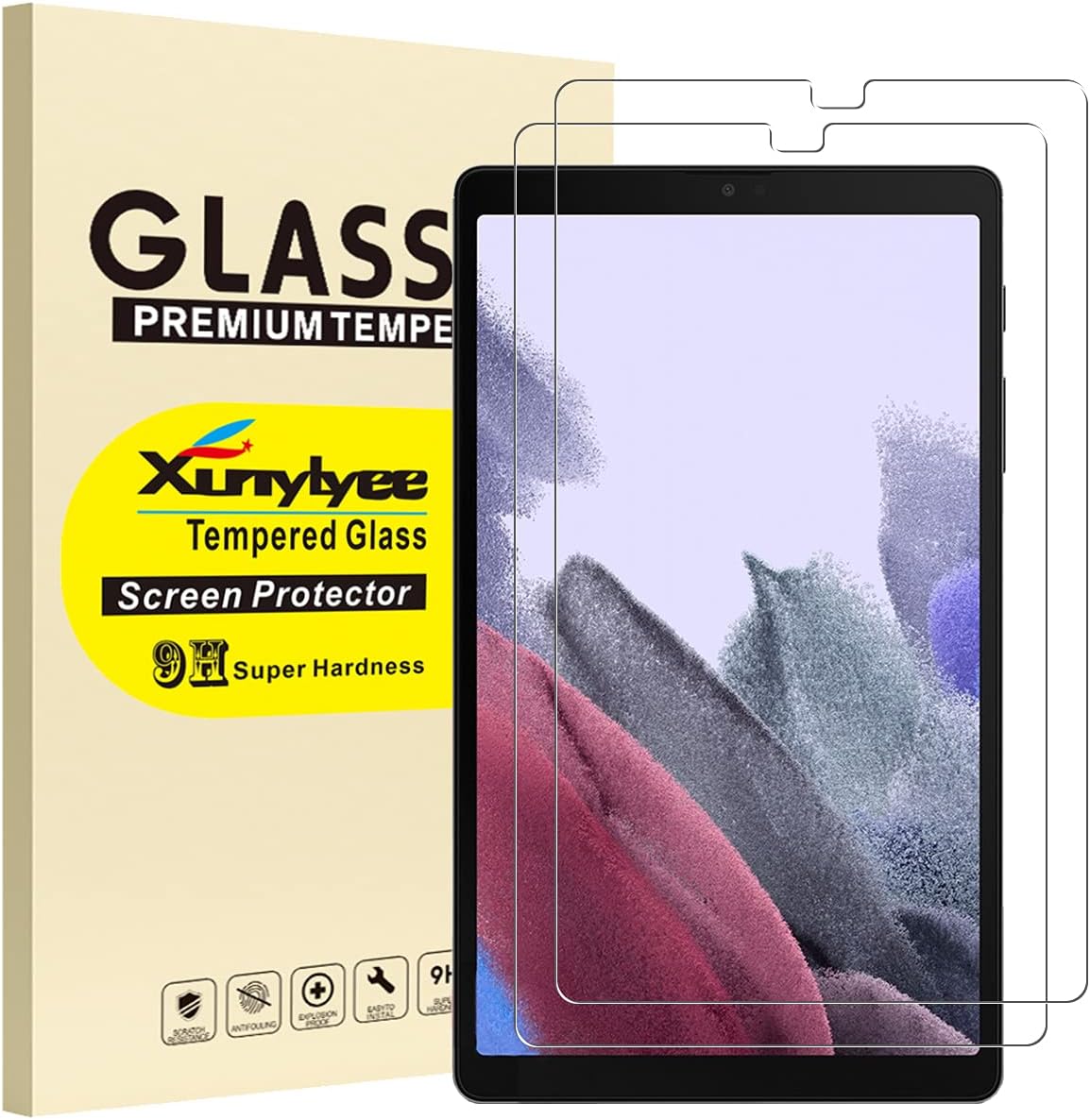 2 Pack, Screen Protector for Samsung Galaxy Tab A7 Lite 8.7 inch SM-T220/ SM-T225 Bubble Free Tempered Glass Film