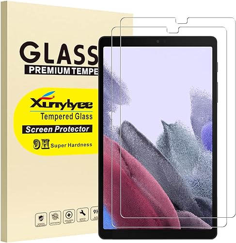 XunyLyee Paquete de 2 Protector de pantalla compatible con Samsung Galaxy Tab A7 Lite de 8.7 pulgadas, película de vidrio templado para Galaxy Tab