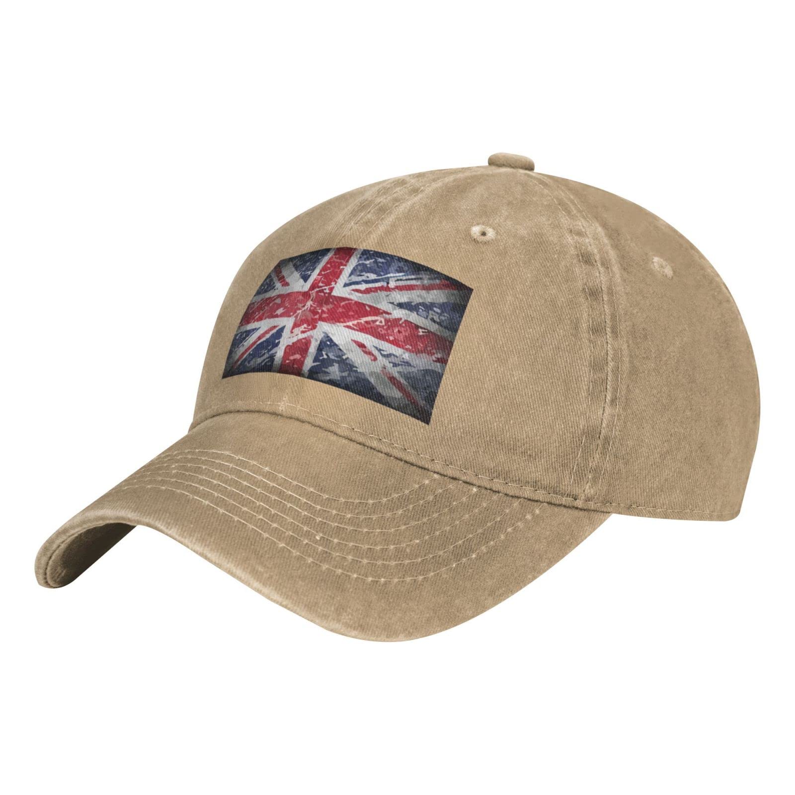 GTDEALS Unisex Vintage Baseball Cap Adjustable British Jack England Flag Baseball Casquette Hat Cowboy Dad Hat Natural