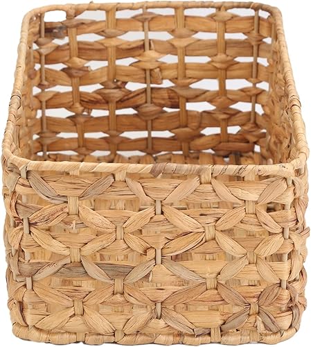 Miniatura 6 de YRMT - Cesta de almacenamiento de jacinto de agua de mimbre para organizar y organizar la canasta decorativa tejida para estantería, despensa,