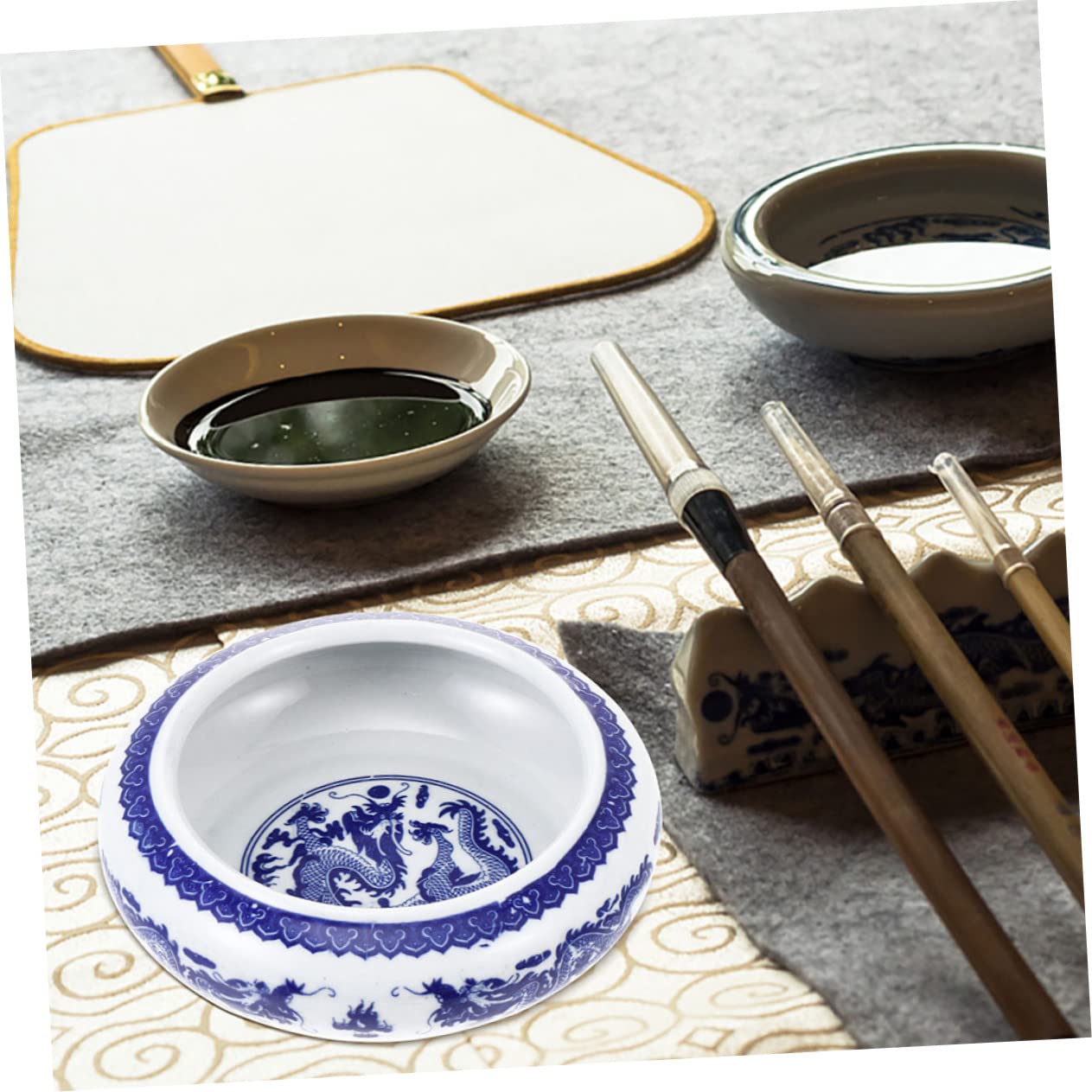 2pièces Pots à Eau Céramique pour Pinceaux à Encre Lot de Récipients De Rangement pour Et Peinture Accessoires Pratiques Et Décoratifs pour Bureau Et Art
