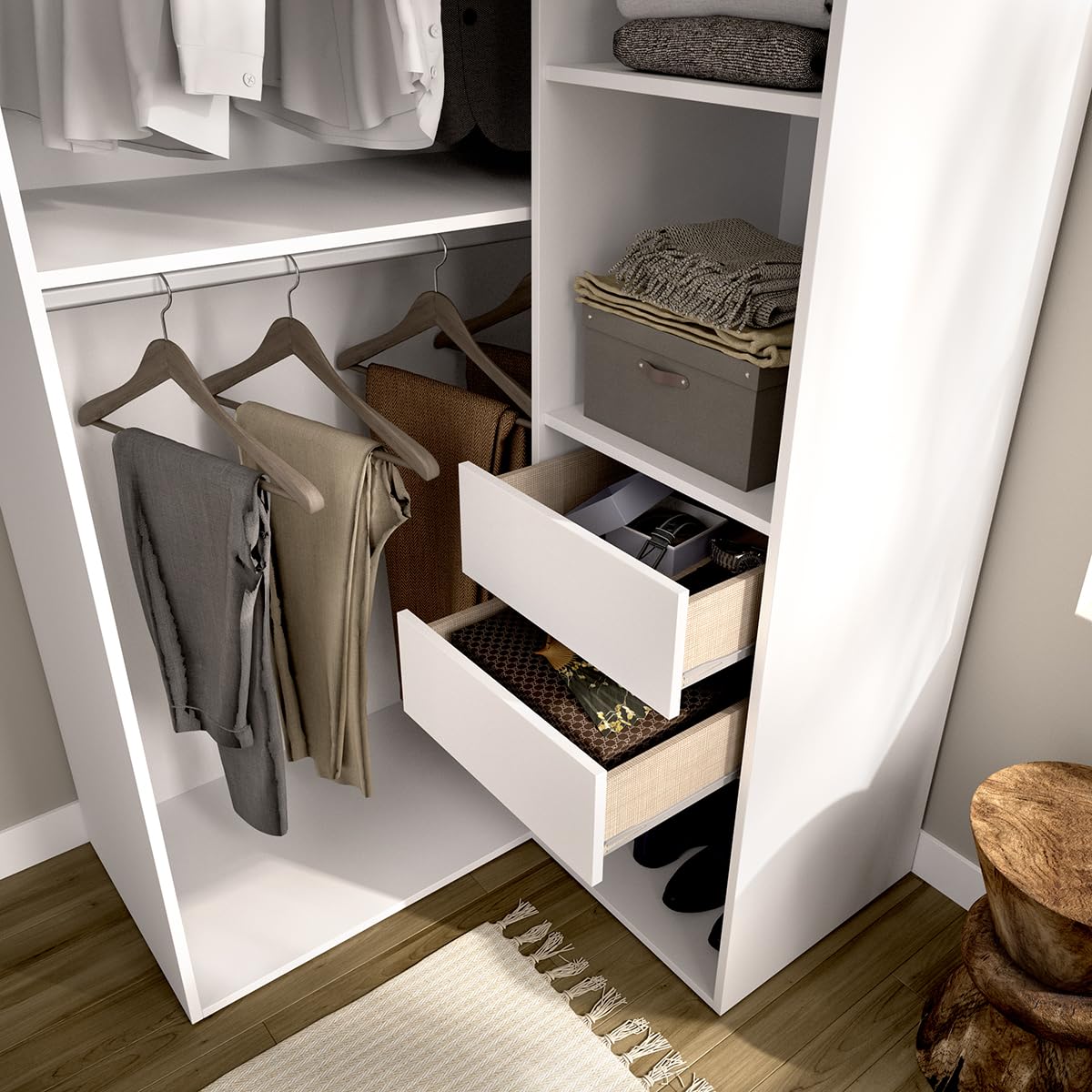 DEKIT Grupo RIMOBEL-Conjunto Armario-VESTIDOR Rincon con Trasera Reversible