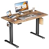 Sweetcrispy Electric Standing Desk Adjustable Height, 40x24 Inch Sit Stand Up Home Office Desks Computer Workstation PC Work Table with 3 Memory Preset Splice Wood Board Metal Frame, Rustic