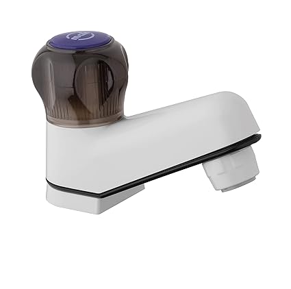 Axtry Mak ABS Plastic Water Tap/Pillar Cocke tap for wash basin/Plastic Piller Bib Cock/Sink Tap/Bathroom Bibcock for Hot & Cold Water/Wash Basins Cock (1/2 Inch  15mm) (1, White + Black)