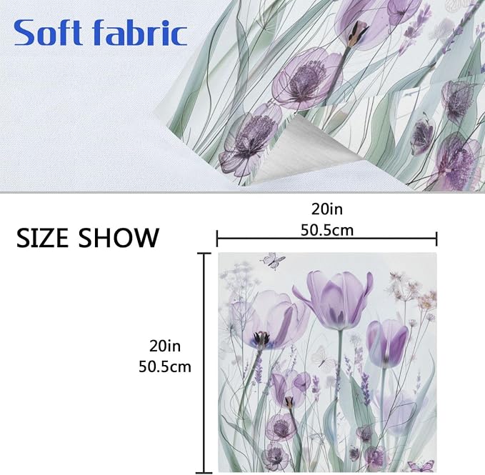 Servilletas de Tela con Diseño Flor 5 6 Uds miniatura 3