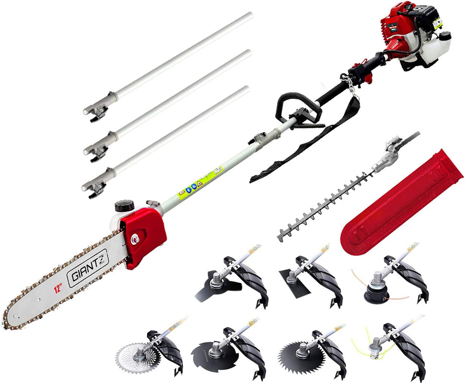 GIANTZ Pole Saw, 62Cc Hedge Trimmer Brush Cutter Poles Tree Pruner