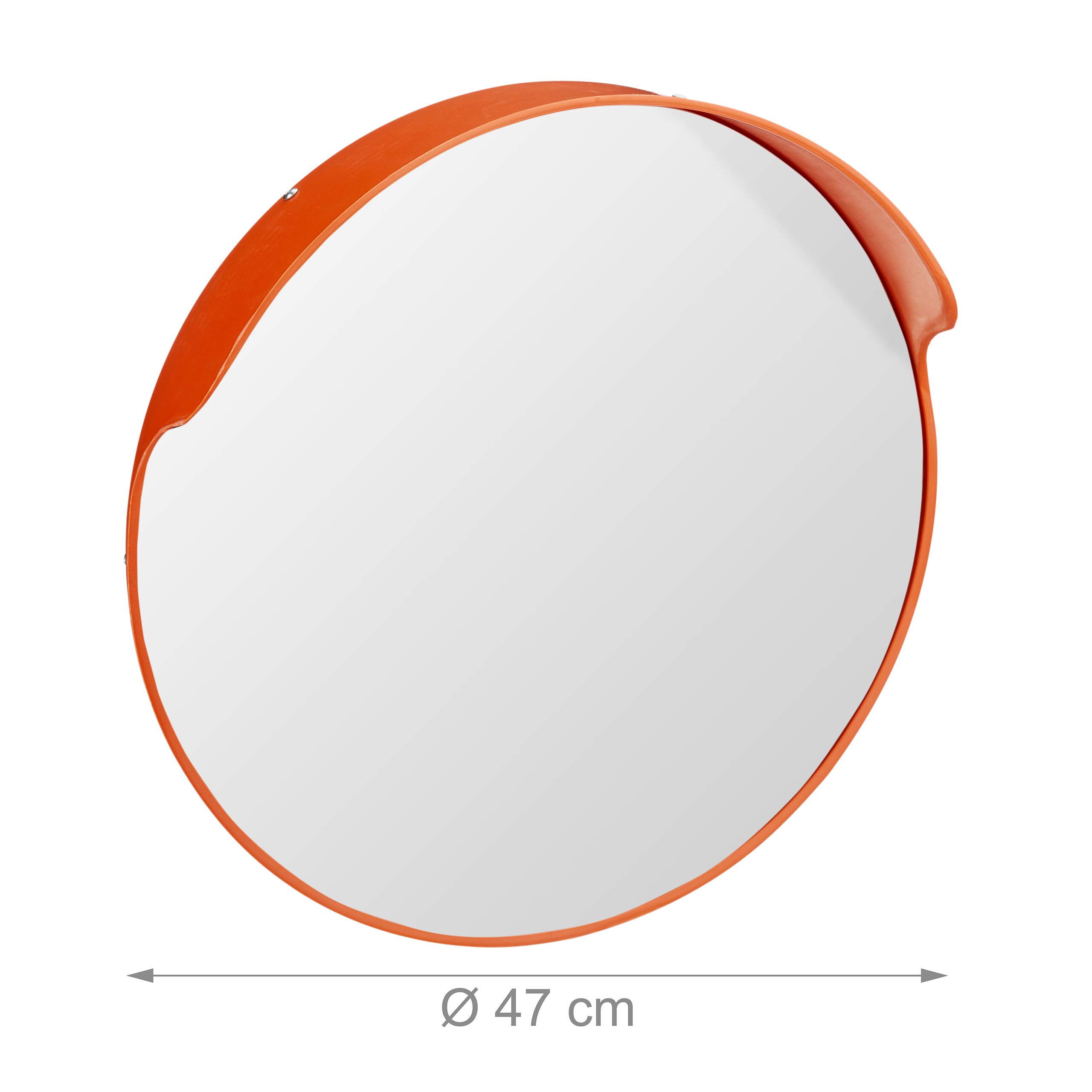 relaxdays 10028417 Miroir d’Observation 45 cm, Professionnel, Solide, intérieur, Fixation inclue, pour Mur & poteaux, Rouge