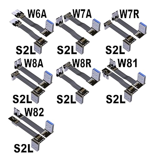 Miniatura 5 de ADT-Link USB 3.0 Tipo A macho a Micro-B Macho Cinta plana EMI Blindaje Cable plano FPC USB 3.0 Micro B Conector de ángulo de 90 grados hacia arriba