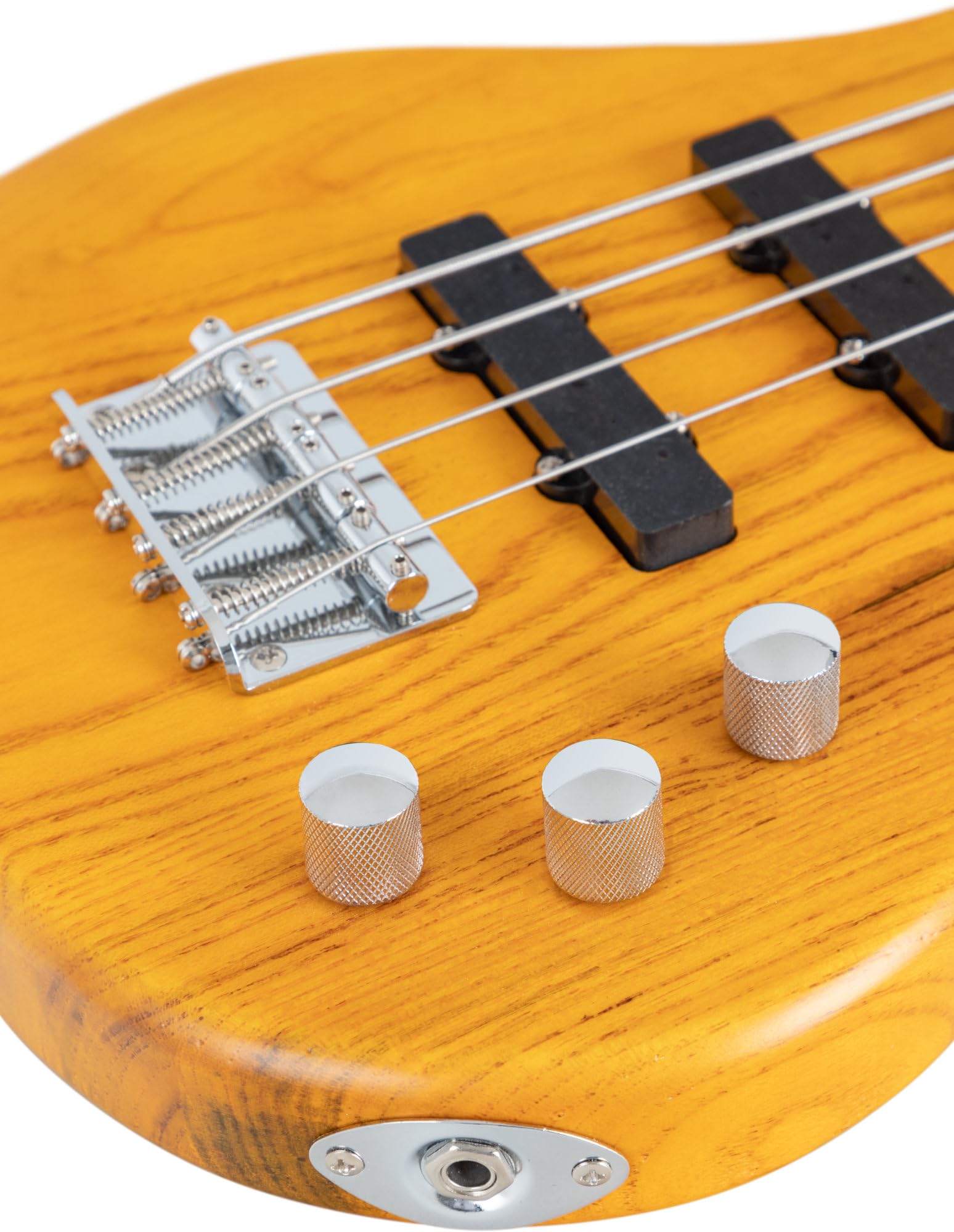 Rocktile TB-4 NHS Traveler E-Bass Natural Honey Stain Super Set, Basso | Numero corde: 4, Corpo: ontano, Manico: acero, Tastiera: Technical Ebony, Scala: 25, 5" (64, 8 cm), 24 tasti, 1x tone, 9 kg