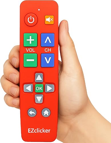 Control remoto universal de TV con botón grande para todos los televisores LG solo simplificado y fácil de usar (2 pilas AAA no incluidas) (rojo)