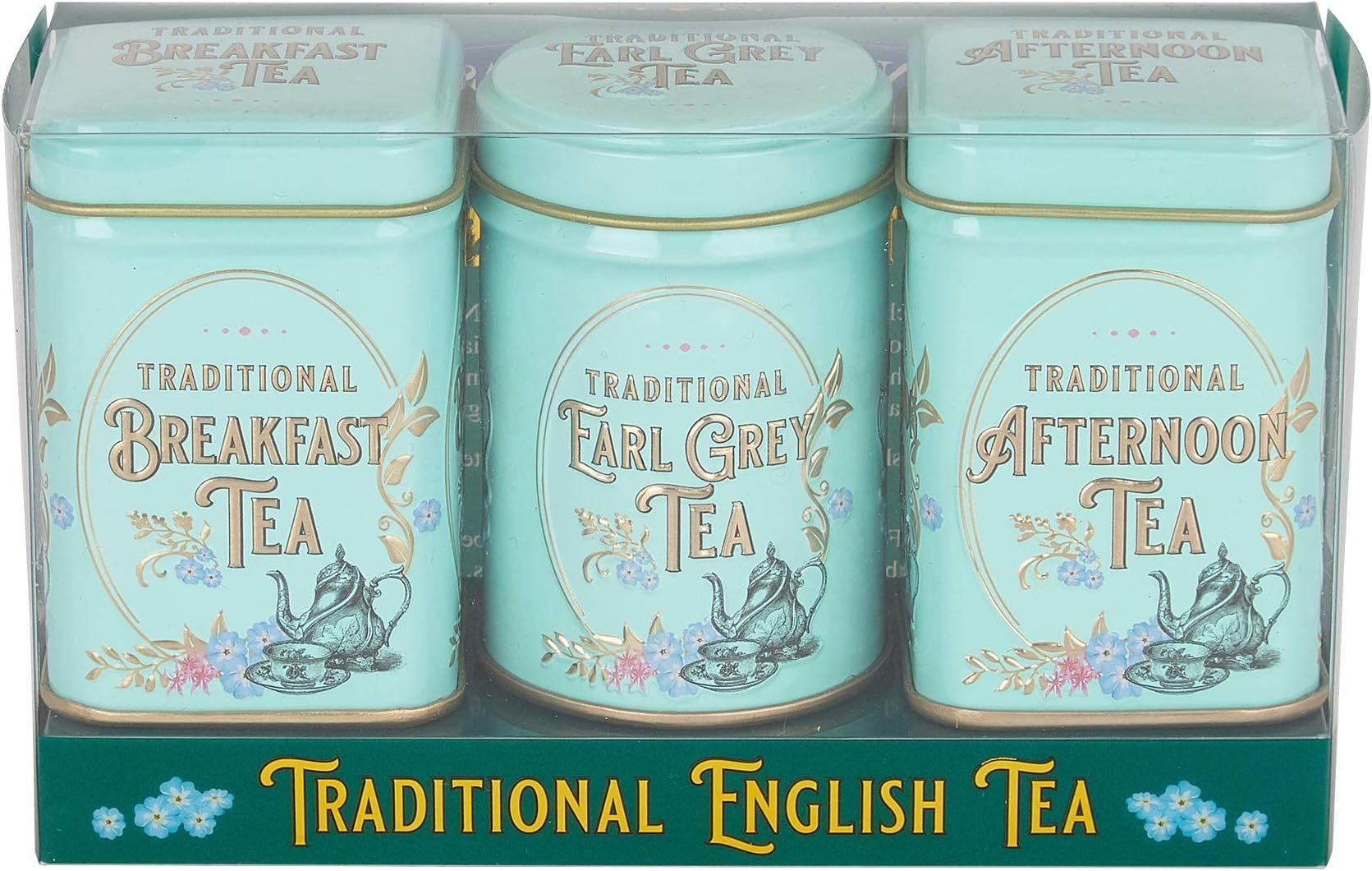 New English Teas Vintage Victorian Tea Tins with loose-leaf tea