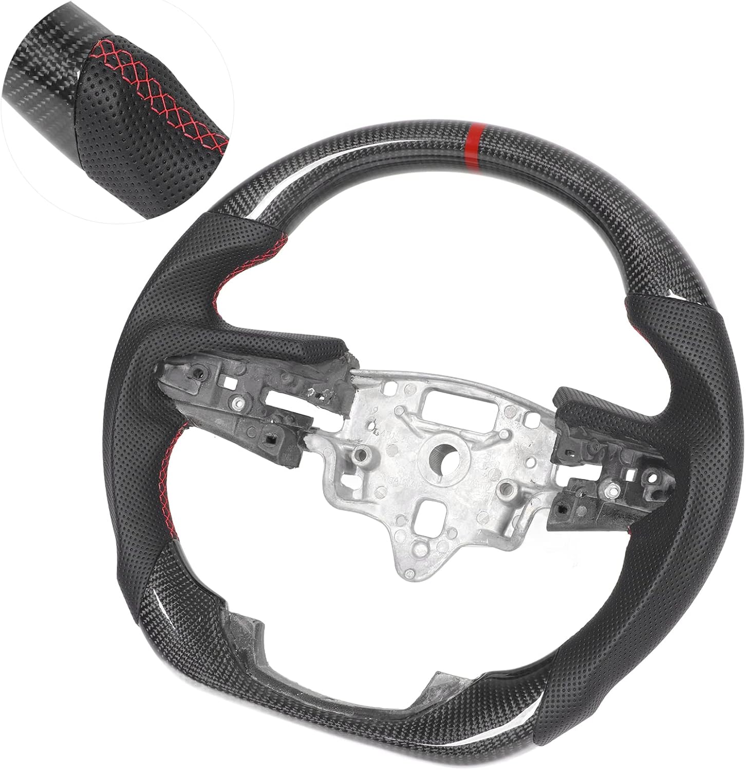 Steering Wheel, Carbon Fiber Racing Steering Wheel for Automobile Replacement for GMC Sierra 1500 2500HD 3500HD 2019‑2022