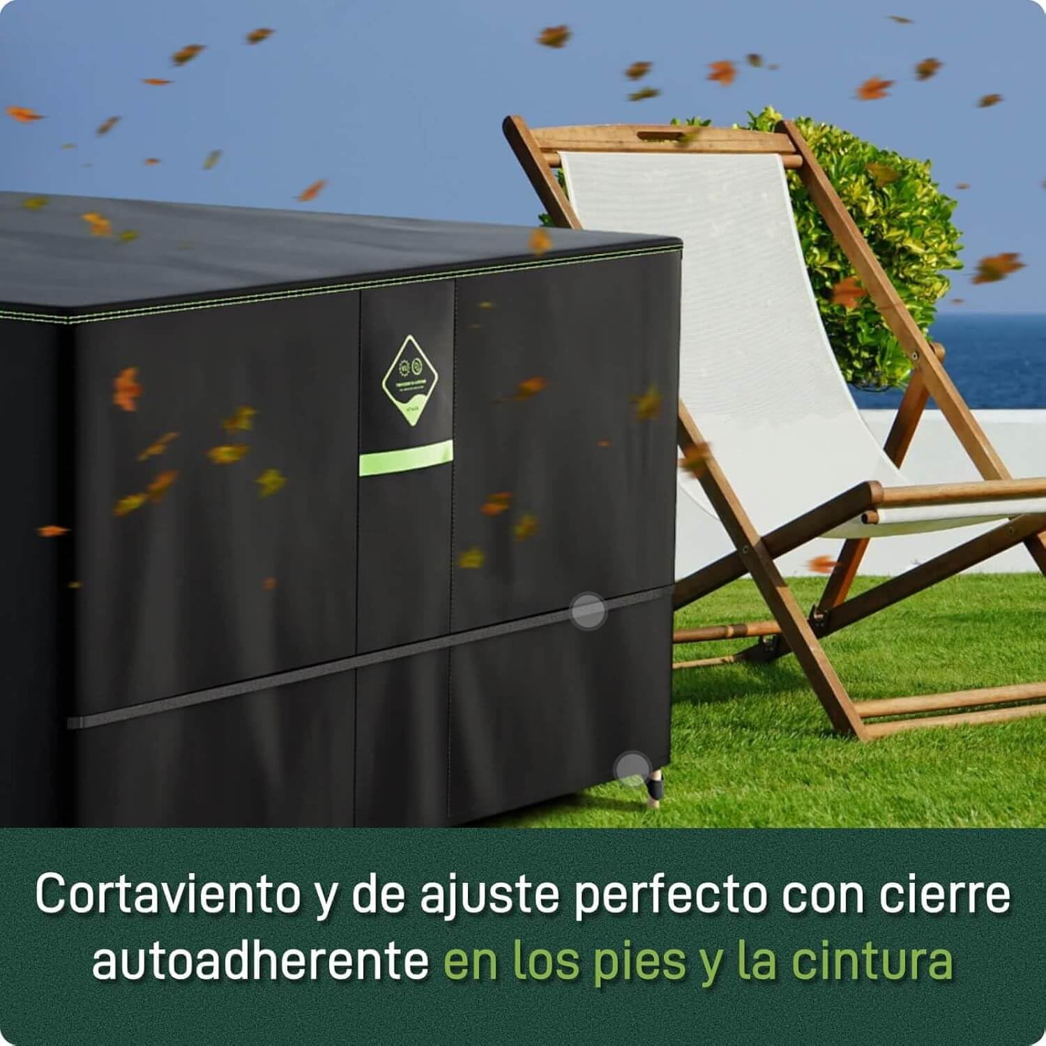 AWNIC Funda Sofa Exterior Impermeable 3 Plazas Funda de Muebles de Jardín Impermeable Resistente a los Rayos UV y al Desgarro Cubre Sofa 420D Polyestere Funda Sillon Terraza 220x85x61/71cm