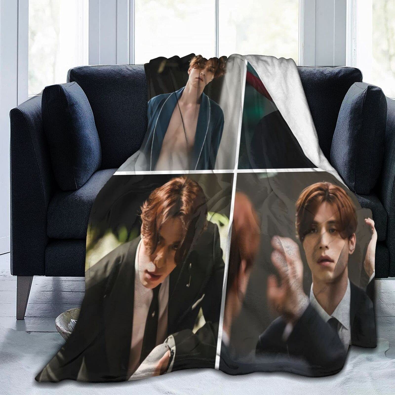 YINGD Lee Dong-Wook Throw Blanket Fleece Blanket Lightweight Soft Flannel Living Room Bedroom Sofa Quilt Blankets All Season Air Conditioning Blanket