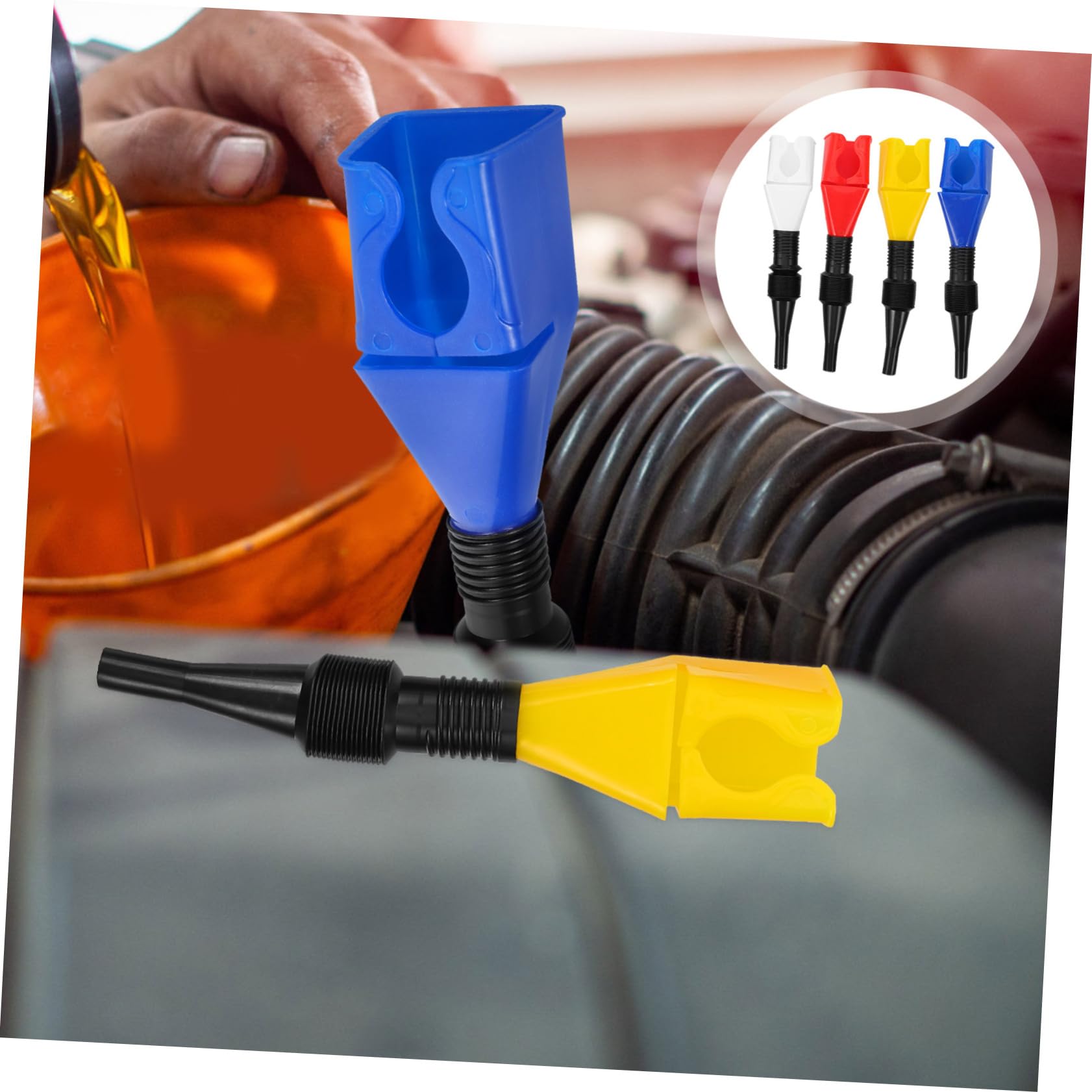 GLEAVI 40pezzi Imbuto Flessibile Per Con Tubo Imbuto Per Cambio Auto e Design Senza Mani Antileakage e Facile Da Usare