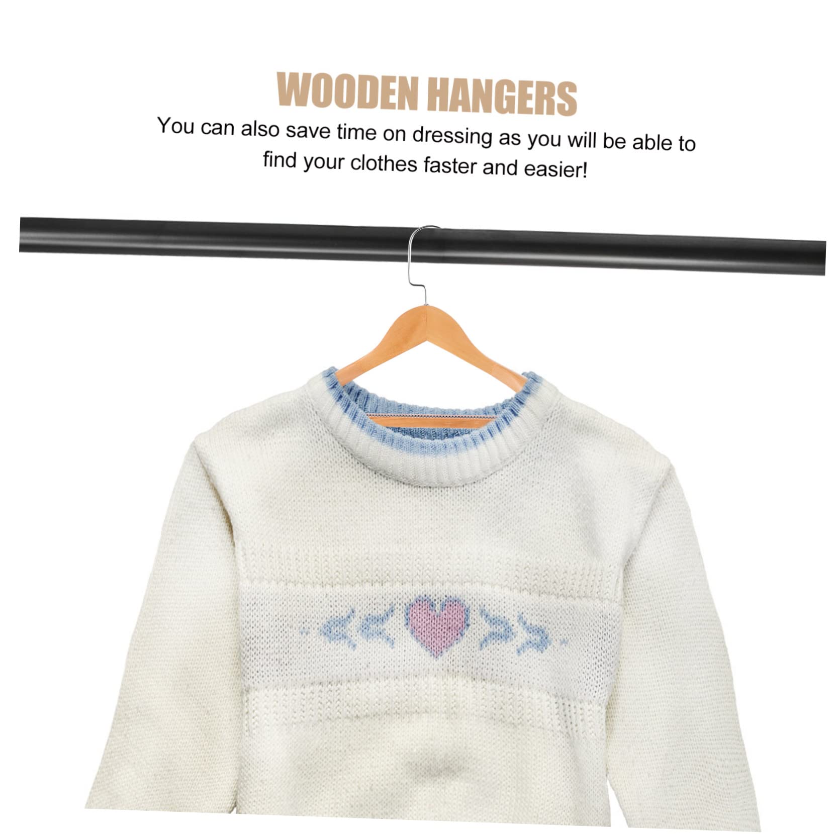 Happyyami 4pcs Wooden Clothing Hanger Wide Hangers for Clothes Suit No Rough Edges Cedar