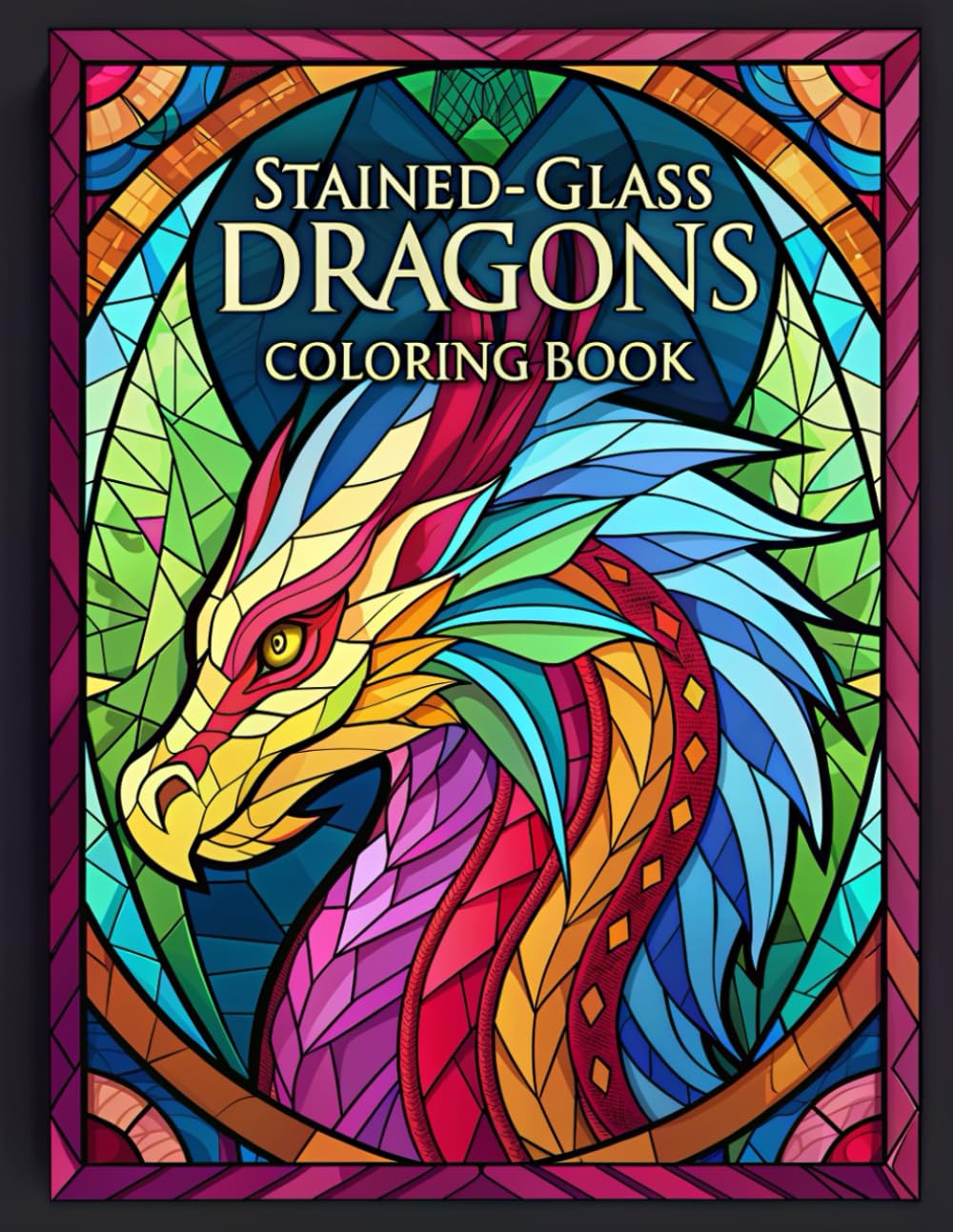 Stained-Glass Dragons coloring book 2