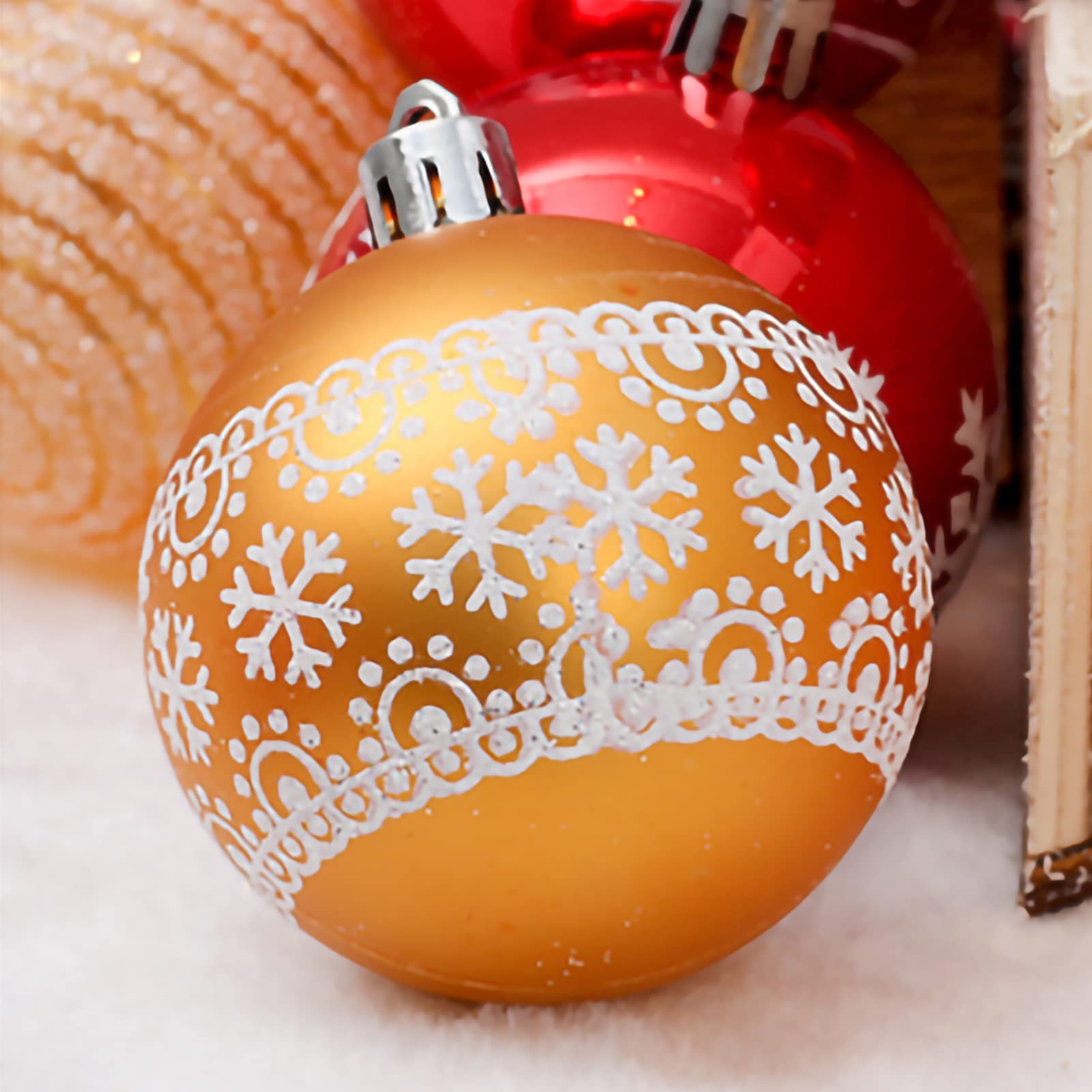 Palline Di Natale Vacanze 60mm / 2.36 "Pendenti dell'albero di Natale pendenti decorativi Appeso Baubles Badbles Balls Ornamenti for vacanze Party Wreath Tree, 24 pz Decorazioni Natalizie(A)