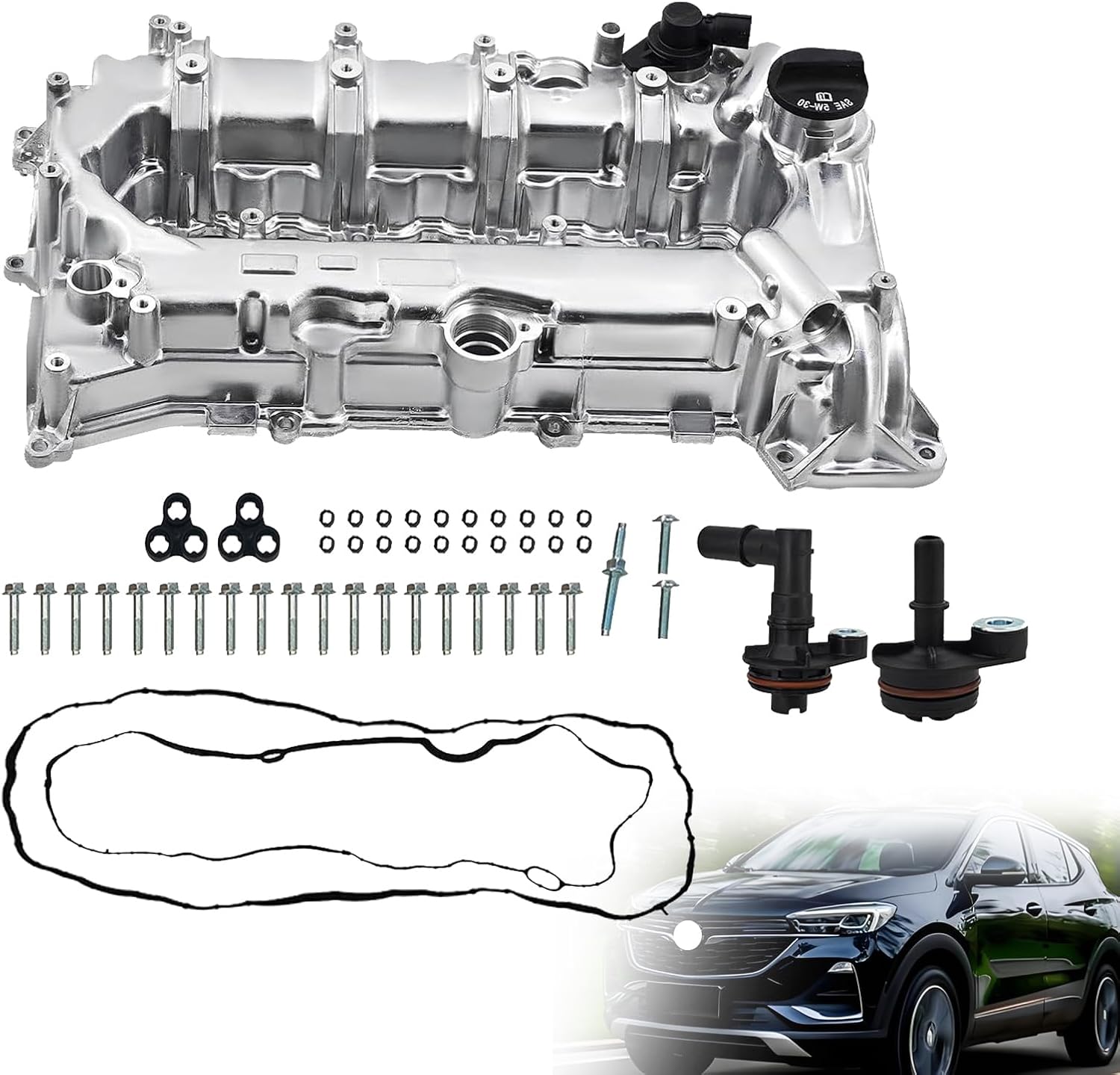 Valve Covers Compatible with 2006-2010 F-ord Explorer V8 4.6L 2009-2010 F-ord F150 Truck V8 4.6L Replace# 9L1Z6582C 7L1Z6584A 9L1Z6582D