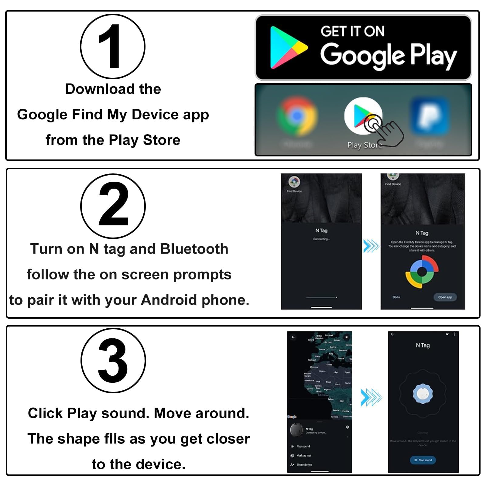 Air Tracker Tags for Android,Bluetooth Tracker Tags-2pack,Luggage Tracker Tags Works with Google's Find Hub Device App,Smart Tracking Tag for Keys,Suitcase,Backpack,Wallet — view 2
