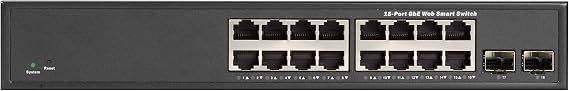 Gigabit Ethernet (1000-Mbps) Web Smart Switch - (16) 10/100/1000-Mbps Copper Rj4