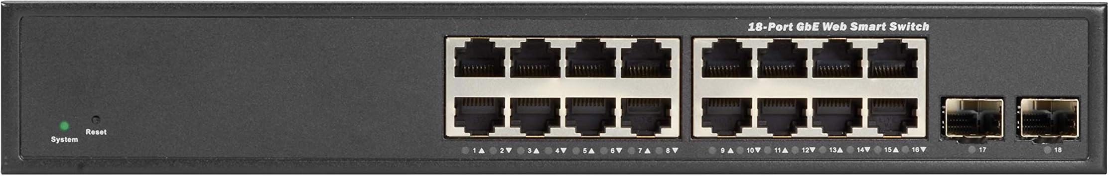 Gigabit Ethernet (1000-Mbps) Web Smart Switch - (16) 10/100/1000-Mbps Copper Rj4