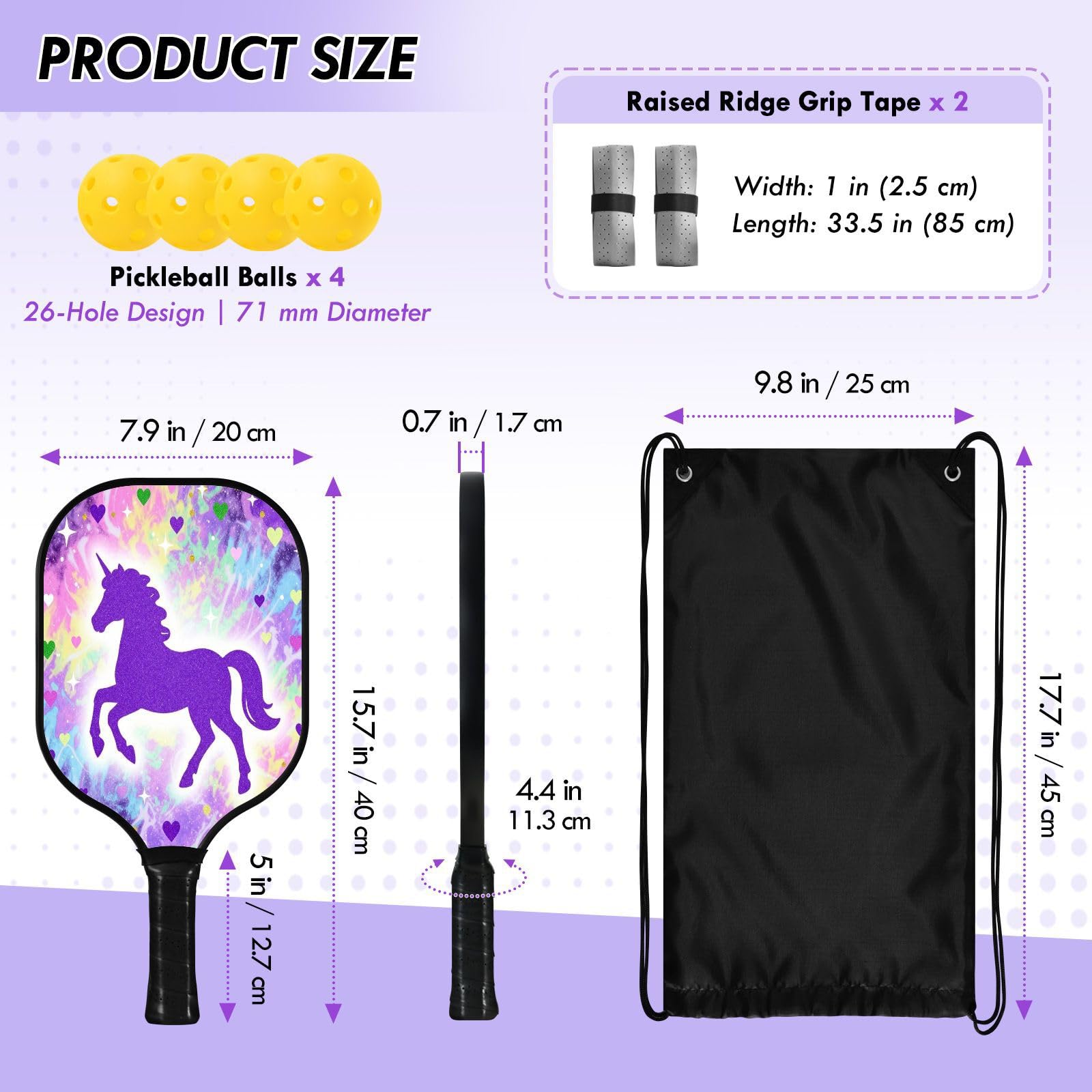 Nebula Purple Equine Layout Textured Carbon Pickleball Paddle