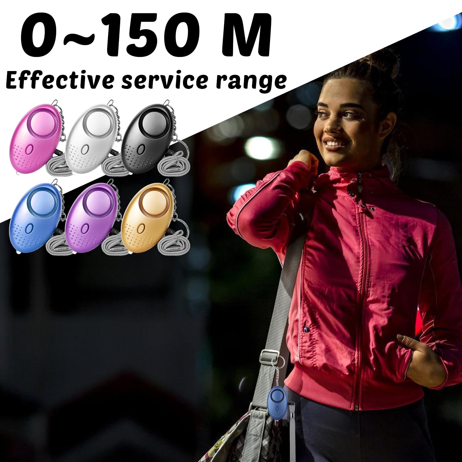 Allarme 130dB Antiaggressione Allarme Personale 6 Pezzi - Sirena 130dB Con Luce LED | Portachiavi Sicurezza Per Donne E Anziani Allarme Tascabile LED