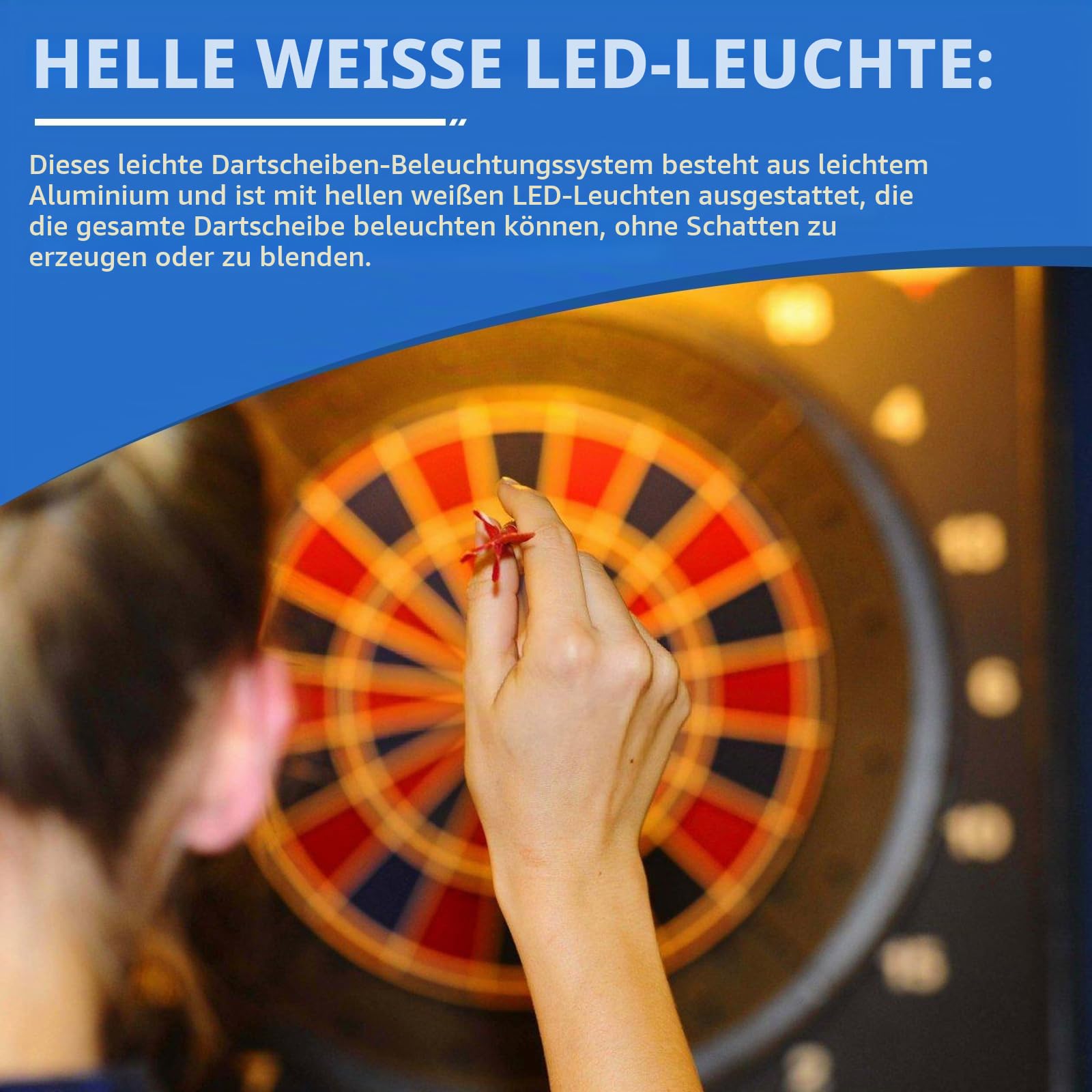Dartboard Lighting System, Dart Beleuchtung, LED Dartscheibe Surround Ring Light, Dartboard Beleuchtung, Professionell Dartscheiben LED Beleuchtungssystem für Dartscheiben Turniere und Training