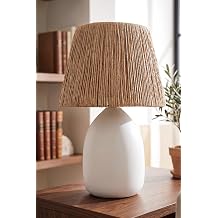 Ram Handmade Seramik Abajur Beyaz Has r [Enerji S n f  A]