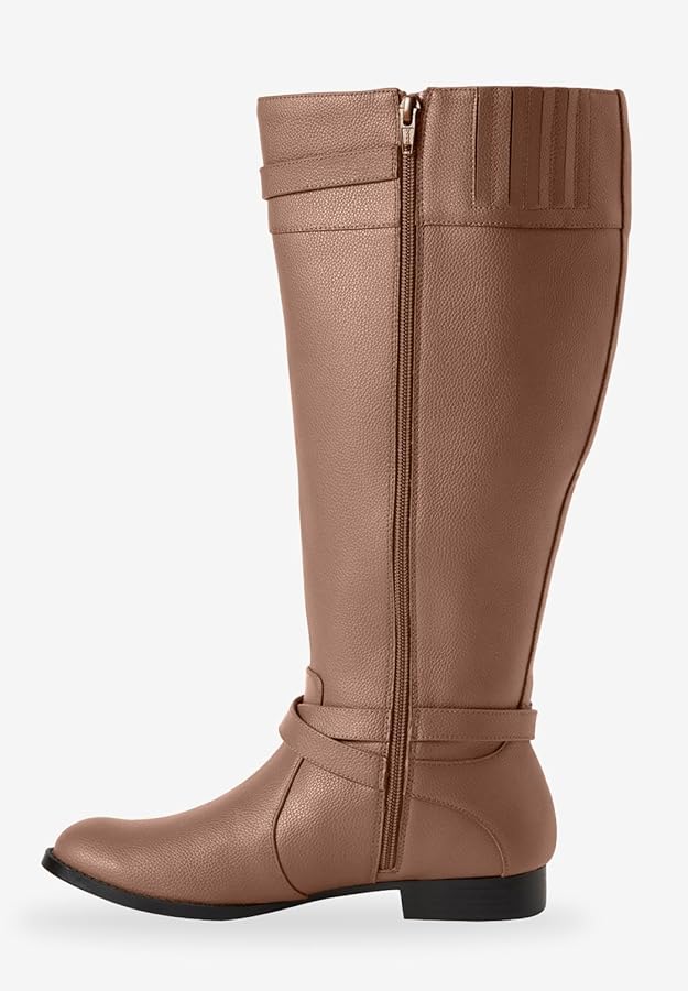 Amazon.com | Comfortview Janis Wide Calf Leather Boot Tall Knee