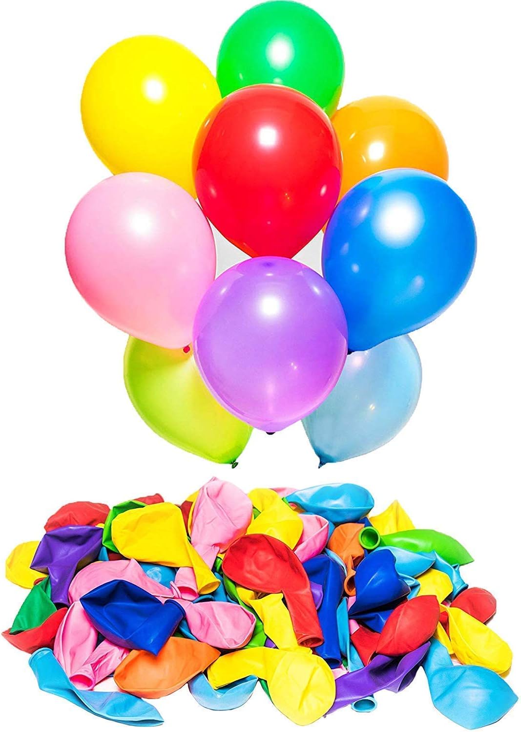 KISEER Assorted Rainbow Color Party Balloons Bulk 100 Pcs 12 Inch Strong Latex Ballons for Birthday Party Wedding Arch Decoration or Kids Toy