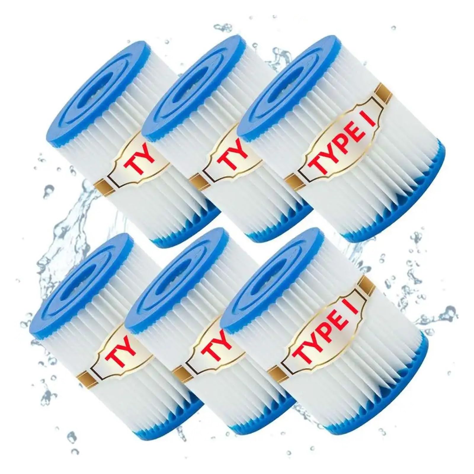 SRFCGPFFV Cartouche Filtrante De Type I pour Piscine Et Spa, Compatible avec Bestway Et Flowclear, Adaptée Aux Pompes Débit 300/330 Gal/h, Références 58093 58381 58511e(XI-8PCS)