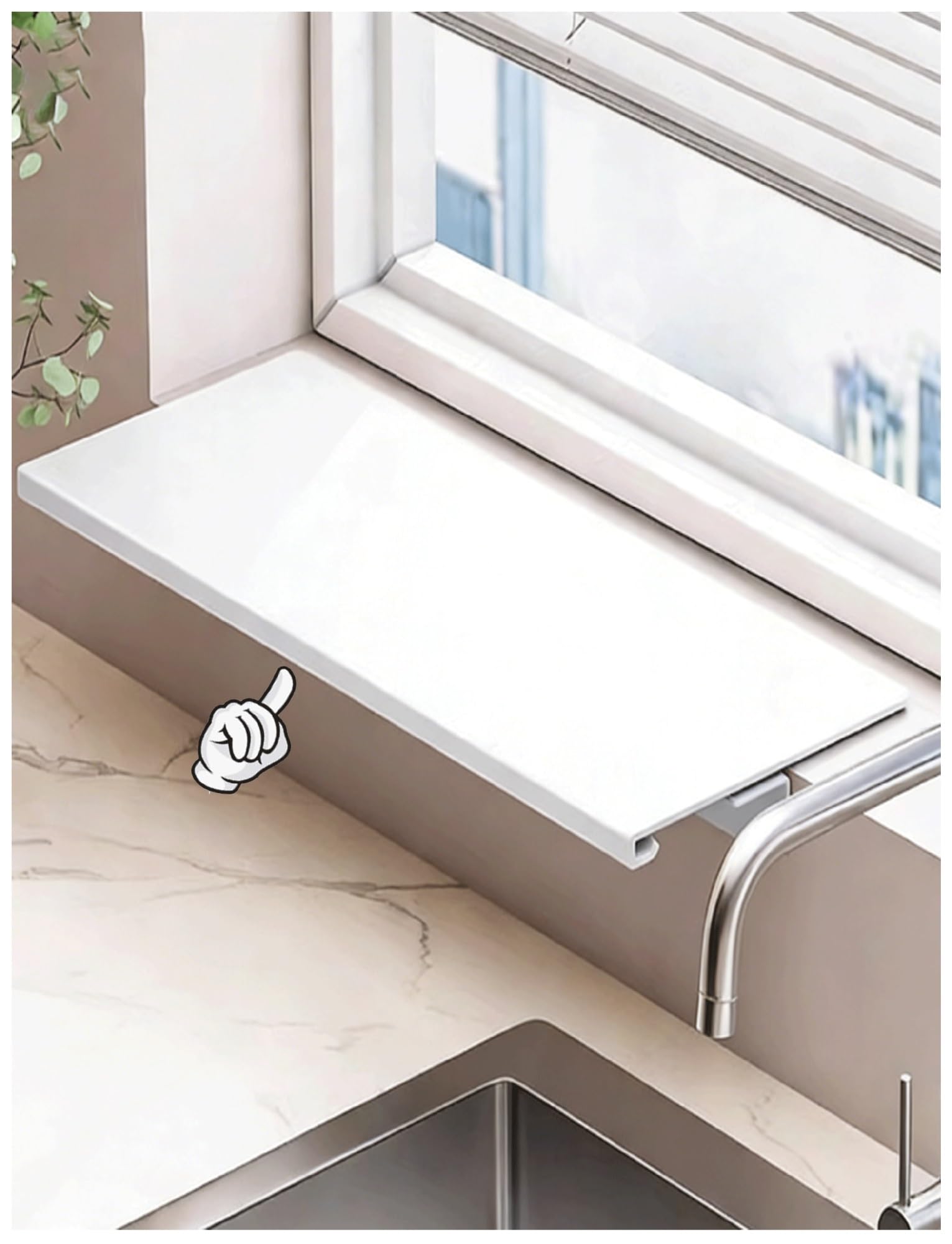 Estensore per davanzale della finestra, mensola per piante, piano di lavoro, con base magnetica, per cucina, bagno, ufficio, organizzazione