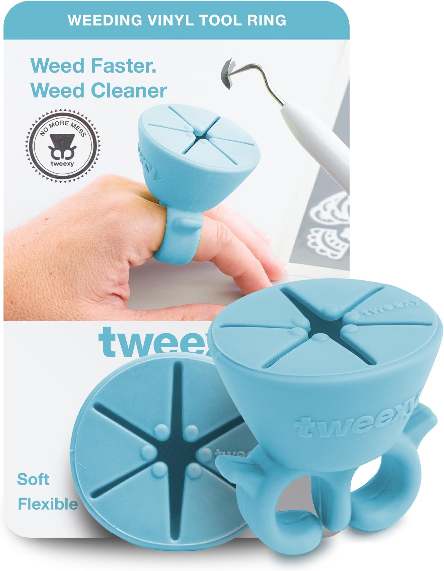 - tweexy Craft Vinyl Weeding Scrap Collector Ring for Heat Transfer Vinyl, HTV Crafting Adhesive Paper Sheets Holder (Sky)