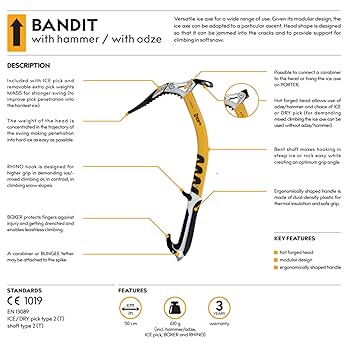 Piolet Bandit Hammer, Adults Unisex, Multicoloured (Multicoloured), One