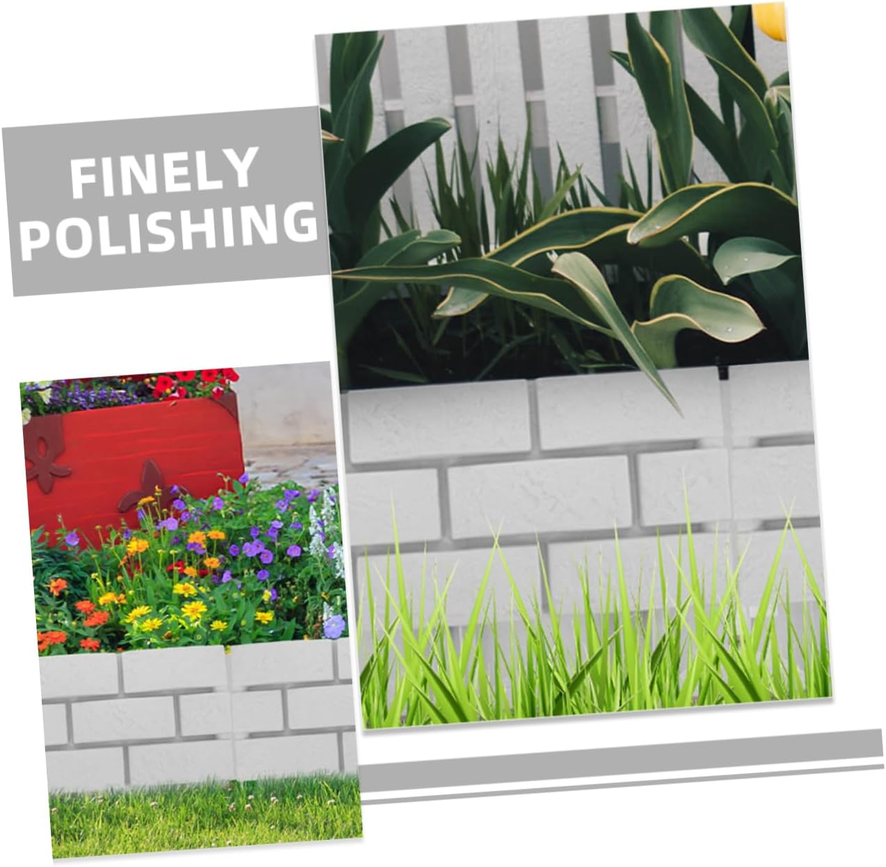 BESPORTBLE 3pcs Plastic Simulation Fence White Garden Picket Fence Decorative Landscape Edging for DIY Plant Borders