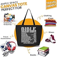 Vista 4 de shop4ever Versículos de números de emergencia bíblicos disponibles 24/7 bolsa de lona pesada con cremallera reutilizable bolsa de compras