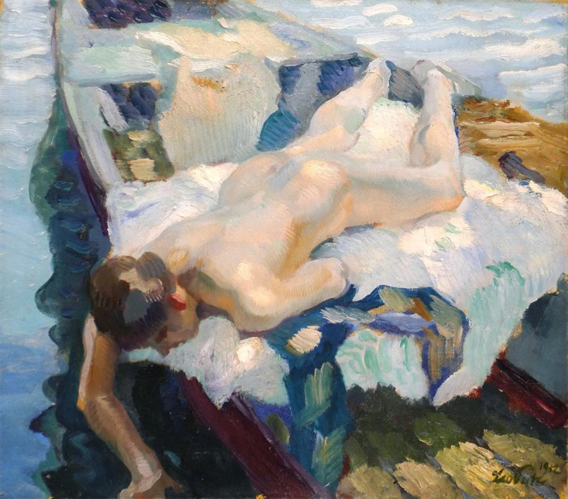 Peinture Décorative sur Toile Leo Putz Grand Format 60x90cm