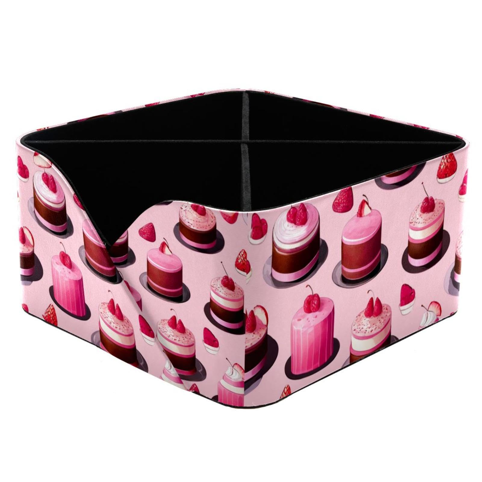Boîte de rangement rectangulaire rose pour bureau de femme