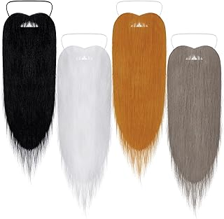 4 Pieces Halloween Fake Long Beard Gnome Beards Costumes Men Hillbilly Costume Fake Mustache and Beard Funny Dwarf Beard for Adult Party Cosplay Dress Up Accessories