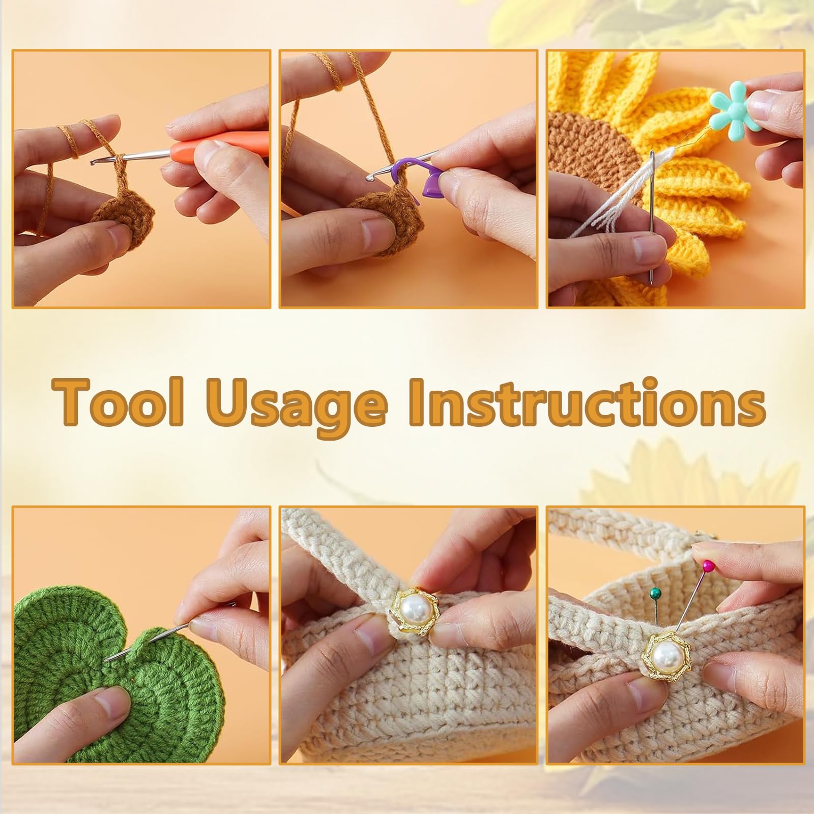 Tavkite – Kit Uncinetto Per Principianti Con 4 Sottobicchieri – Tutorial Video E Istruzioni – Filato Di Cotone E Accessori Inclusi - 2